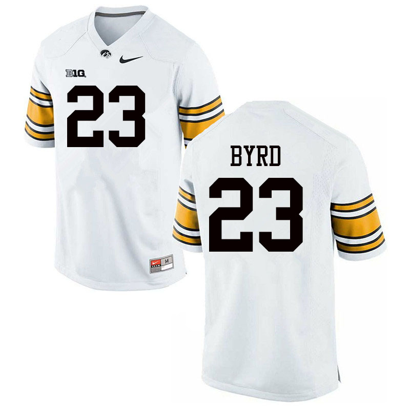 Men #23 Shadrick Byrd Iowa Hawkeyes College Football Jerseys Sale-White - Click Image to Close